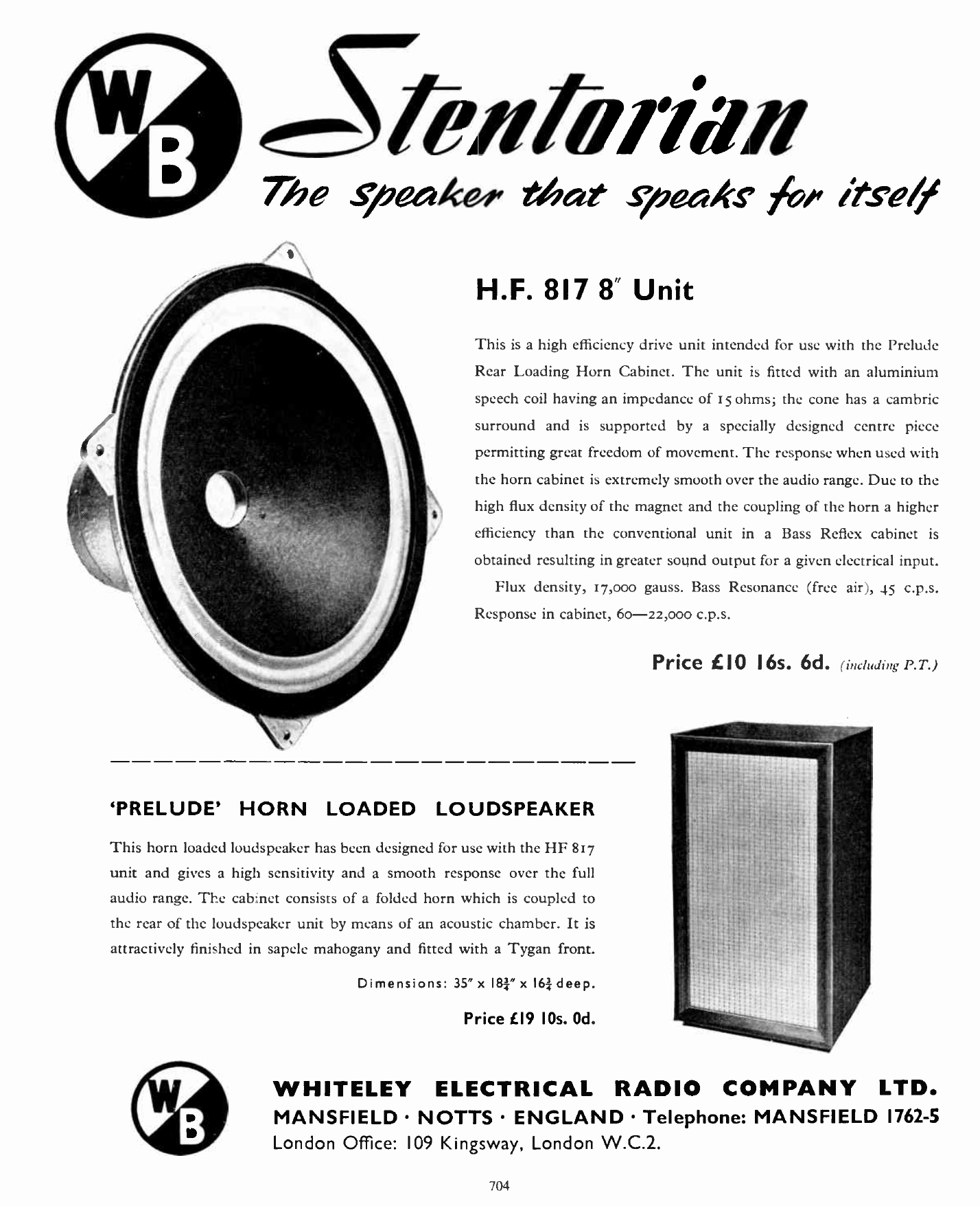 Stentorian Horn Loudspeakers — Retro Vintage Modern Hi-Fi